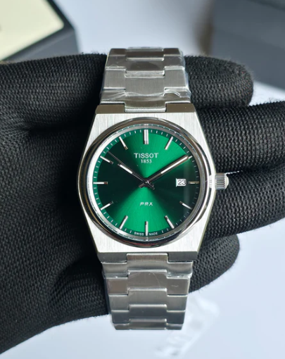 Tissot PRX Silver Stainless Steel Green Dial Quartz Unisex Watch