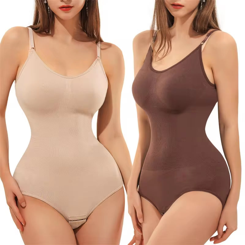 Snag the Ultimate V Neck Spaghetti Strap Bodysuit - The Perfect Compression Shapewear for a Flawless Figure! 💖✨ #BodyGoals #SuperSale